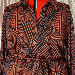 Silk blend shirt dress